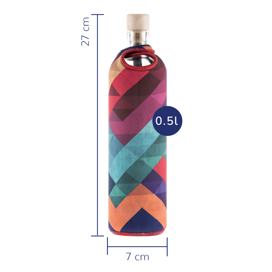 Sticlă Flaska cu manșon de neopren Geometric