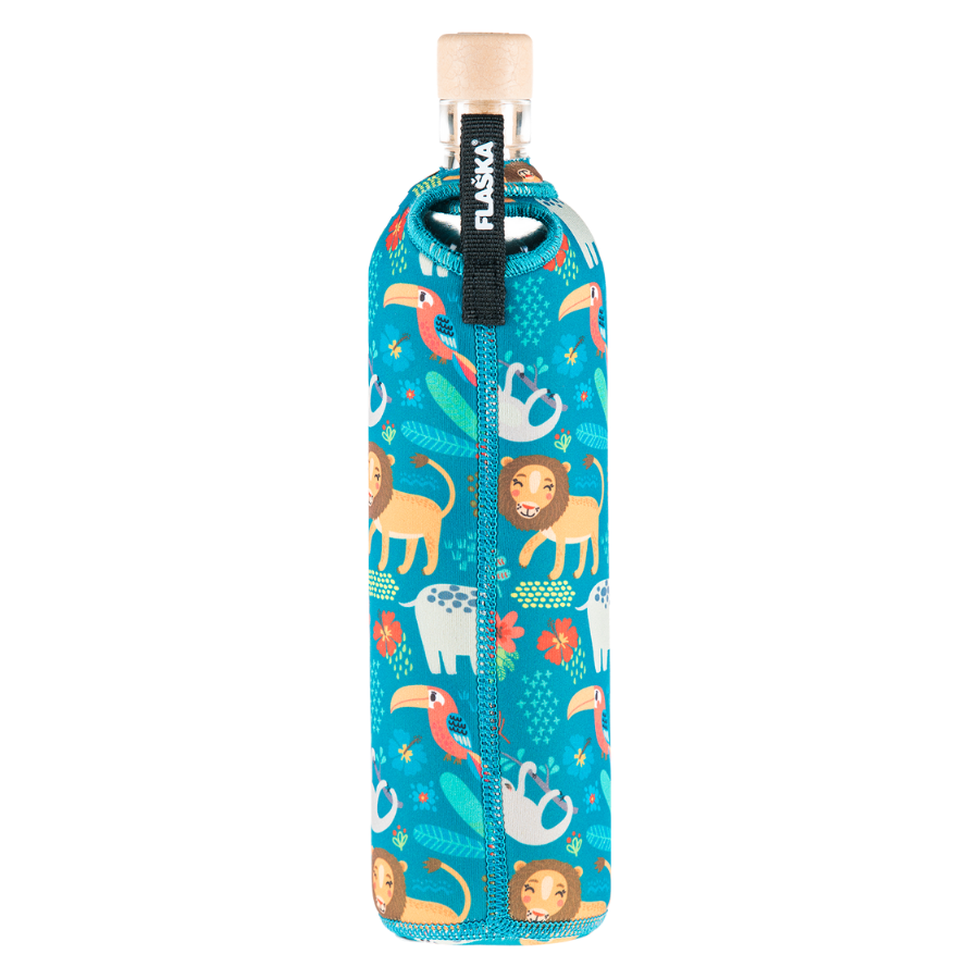 Sticlă Flaska cu manșon de neopren Regatul animalelor